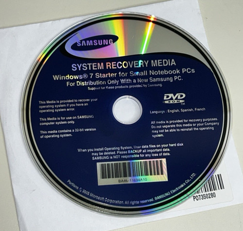 Samsung system recovery - recovery, media